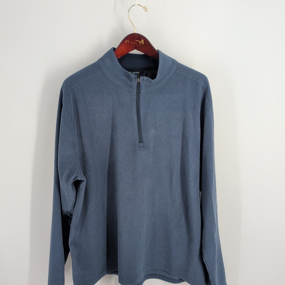 Mondetta Outdoor Project Long Sleeve Fleece Quarter Zip Sweatshirt Blue Size 2XL